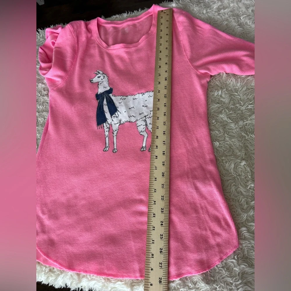 Old Navy Pink Long Sleeve Tee with Llama Design